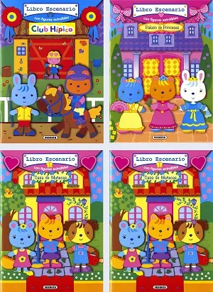 Libro escenario con figuras extraíbles (4 títulos)