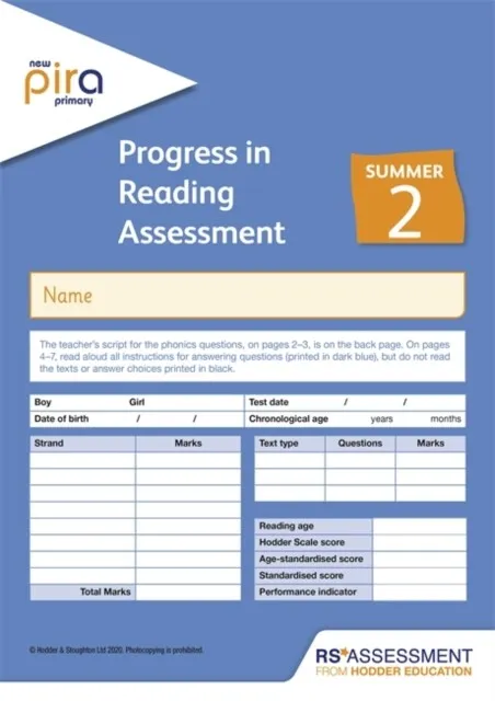 NEW PIRA TEST 2, SUMMER PK10 (PROGRESS IN READING ASSESSMENT)