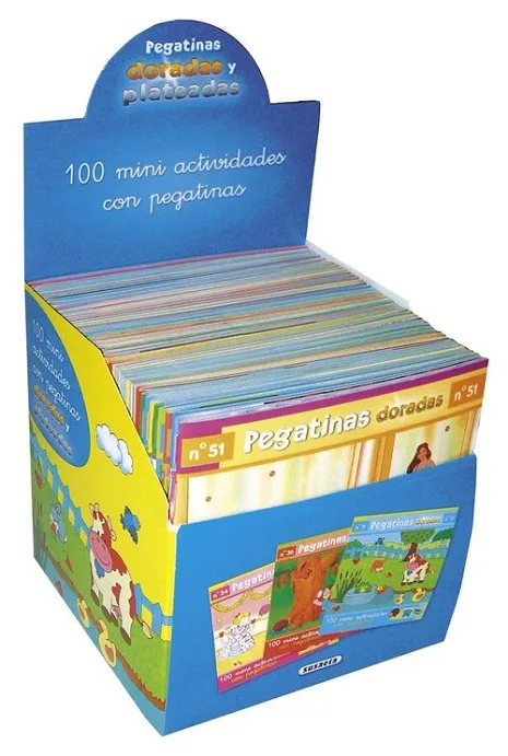 Estuche 100 Mini actividades con pegatinas doradas (50 títulos)