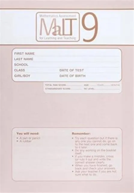 MALT TEST 9 PK10 (MATHEMATICS ASSESSMENT FOR LEARNING AND TEACHING)
