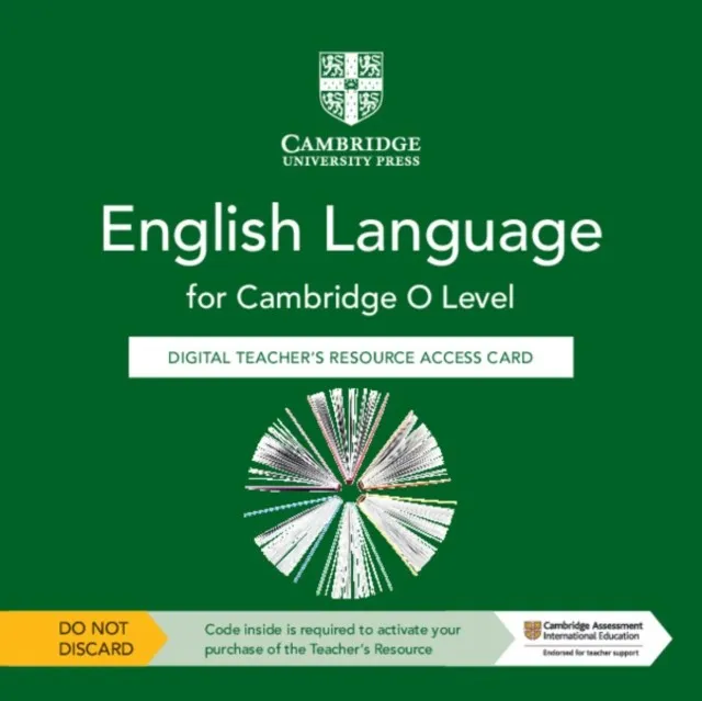 CAMBRIDGE O LEVEL ENGLISH LANGUAGE DIGITAL TEACHER'S RESOURCE ACCESS CARD-DIGITAL
