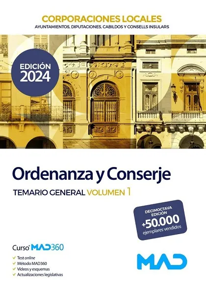 ORDENANZA Y CONSERJE DE AYUNTAMIENTOS, DIPUTACIONES Y OTRAS CORPORACIONES LOCALE