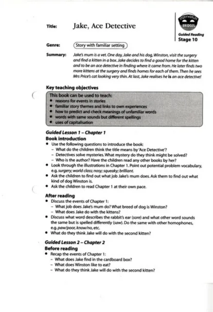 STORYWORLDS BRIDGES STAGES 10-12 GUIDED READING CARDS
