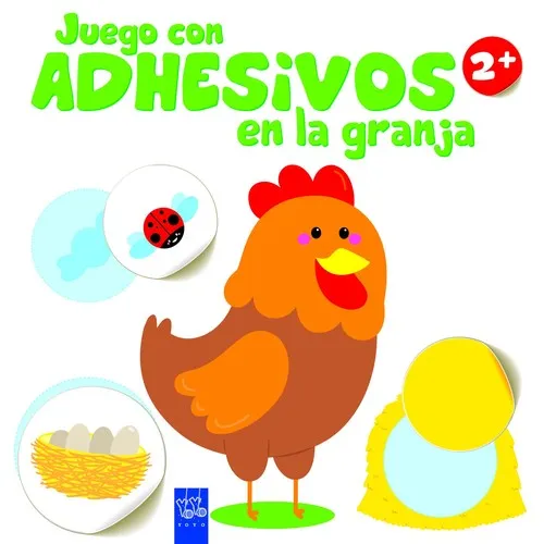 Juego con adhesivos en la granja +2. Gallina
