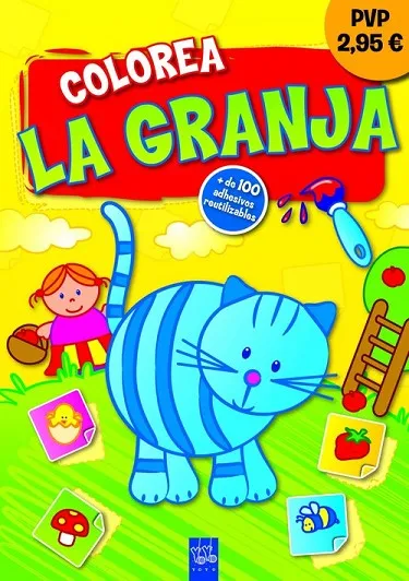 Colorea la granja. Gatito