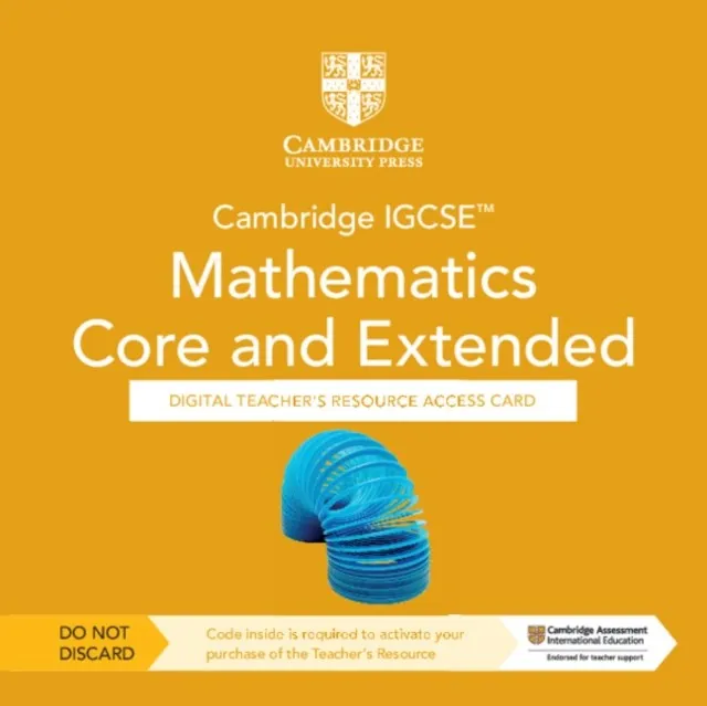 CAMBRIDGE IGCSE™ MATHEMATICS CORE AND EXTENDED DIGITAL TEACHER’S RESOURCE – INDIVIDUAL USER LICENCE ACCESS CARD (5 YEARS)-DIGITAL