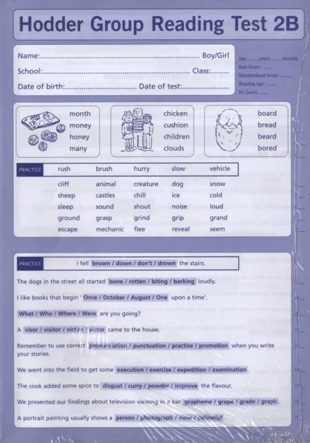 HODDER GROUP READING TESTS (HGRT) II: TEST 2, FORM B PK10