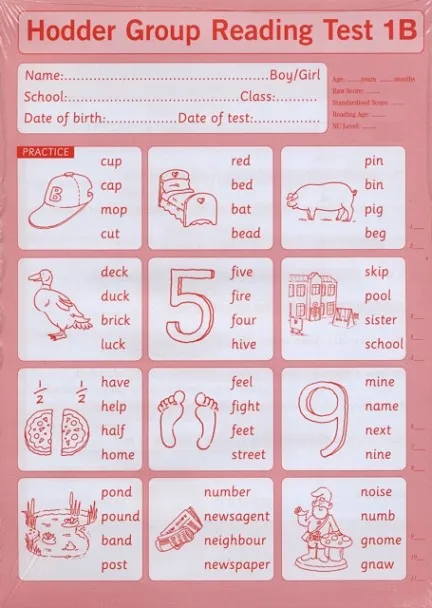 HODDER GROUP READING TESTS (HGRT) II: TEST 1, FORM B PK10