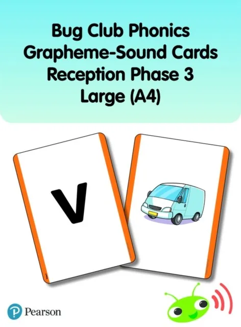 BUG CLUB PHONICS GRAPHEME-SOUND CARDS RECEPTION PHASE 3 LARGE (A4)