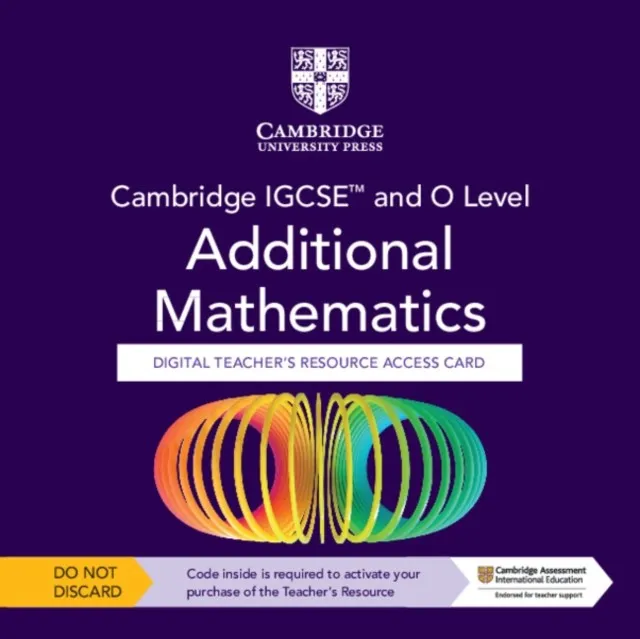 CAMBRIDGE IGCSE™ AND O LEVEL MATHEMATICS DIGITAL TEACHER’S RESOURCE – INDIVIDUAL USER LICENCE ACCESS CARD (5 YEARS)-DIGITAL