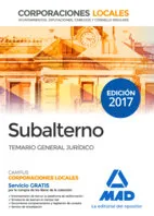 SUBALTERNO CORPORACIONES LOCALES. TEMARIO GENERAL JURÍDICO