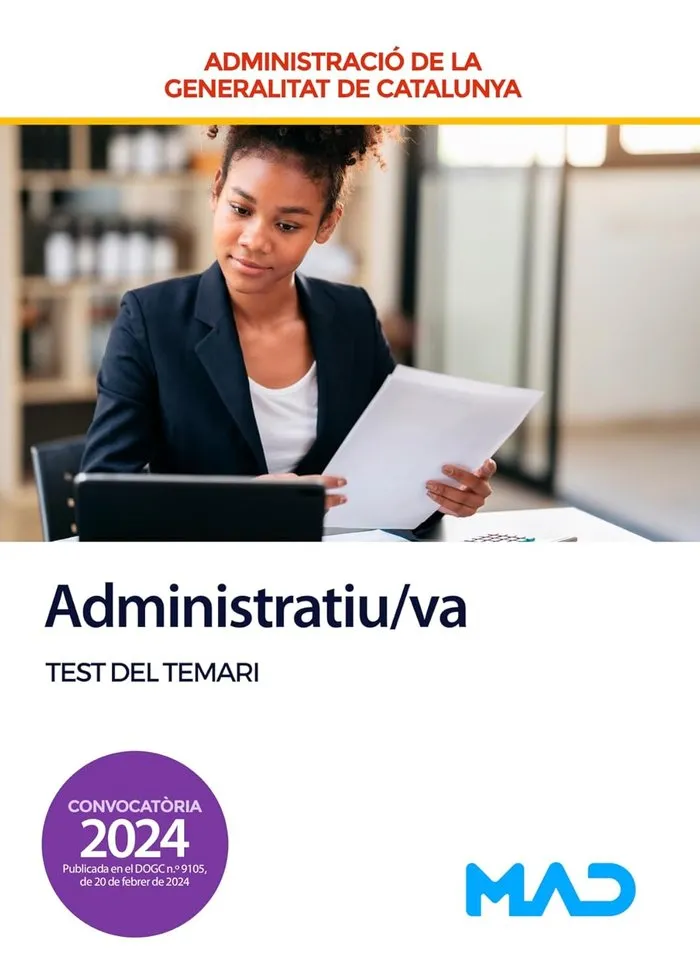 ADMINISTRATIU/VA TEST GENERALITAT DE CATALUNYA (TEST DEL TEMARI)