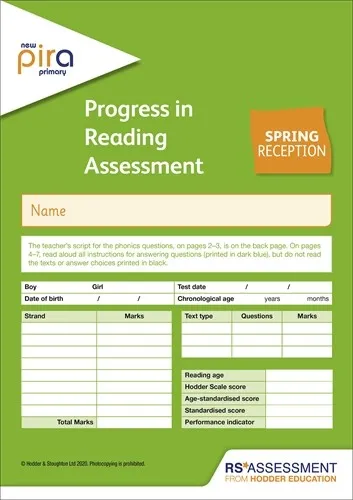 NEW PIRA TEST R, SPRING PK10 (PROGRESS IN READING ASSESSMENT)