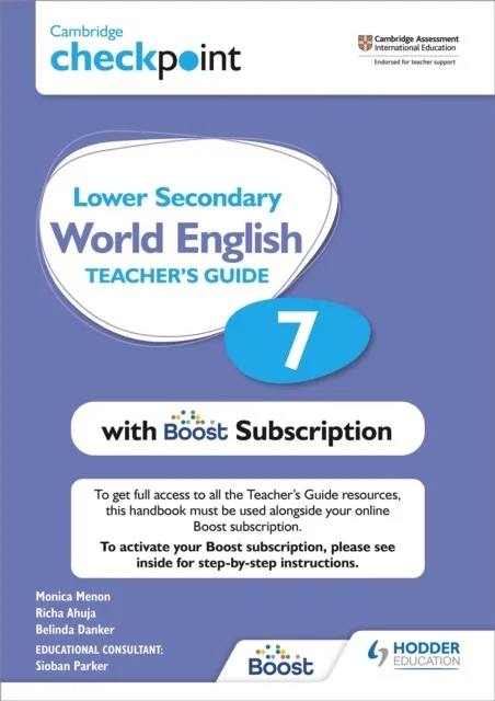 CAMBRIDGE CHECKPOINT LOWER SECONDARY WORLD ENGLISH TEACHER'S GUIDE 7 WITH BOOST SUBSCRIPTION BOOKLET