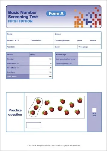 BNST FORM A PK10 (FIFTH EDITION) (BASIC NUMBER SCREENING TEST)
