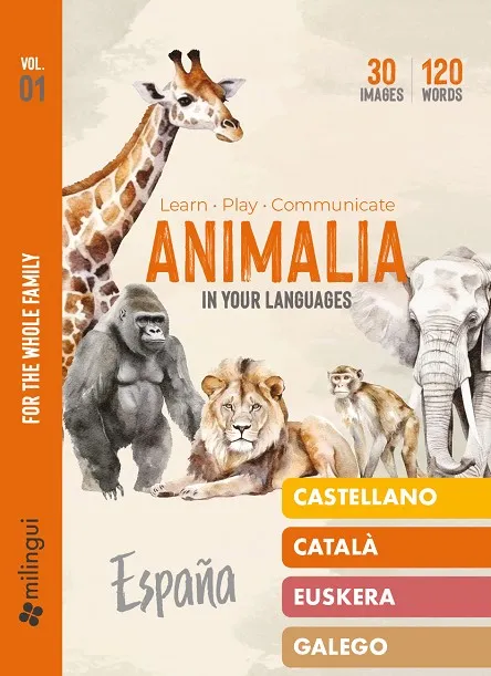 VOCABULARY CARDS ANIMALIA (CAST-CAT-EUSKERA-GALEGO)
