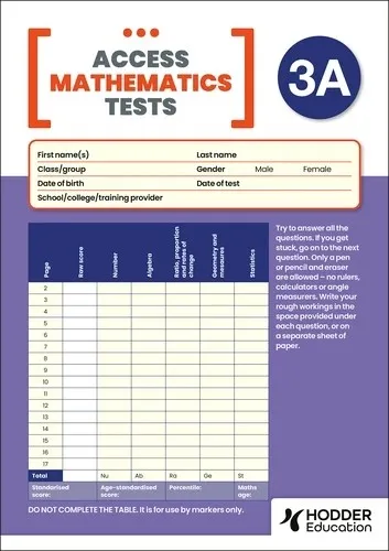 NEW ACCESS MATHEMATICS TEST (AMT) 3A, PK10