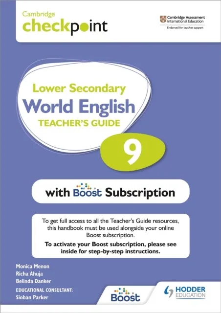 CAMBRIDGE CHECKPOINT LOWER SECONDARY WORLD ENGLISH TEACHER'S GUIDE 9 WITH BOOST SUBSCRIPTION BOOKLET
