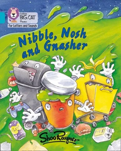 NIBBLE, NOSH AND GNASHER (SET 1)-FICTION-TURQUOISE - BAND 7