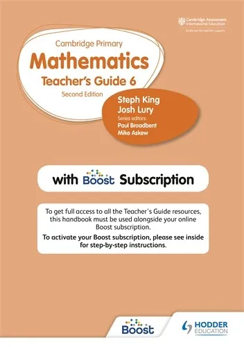 CAMBRIDGE PRIMARY MATHEMATICS TEACHER'S GUIDE STAGE 6 WITH BOOST SUBSCRIPTION