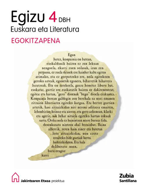 EGIZU 4 DBH EUSKARA ETA LITERATURA EGOKITZAPENA JA