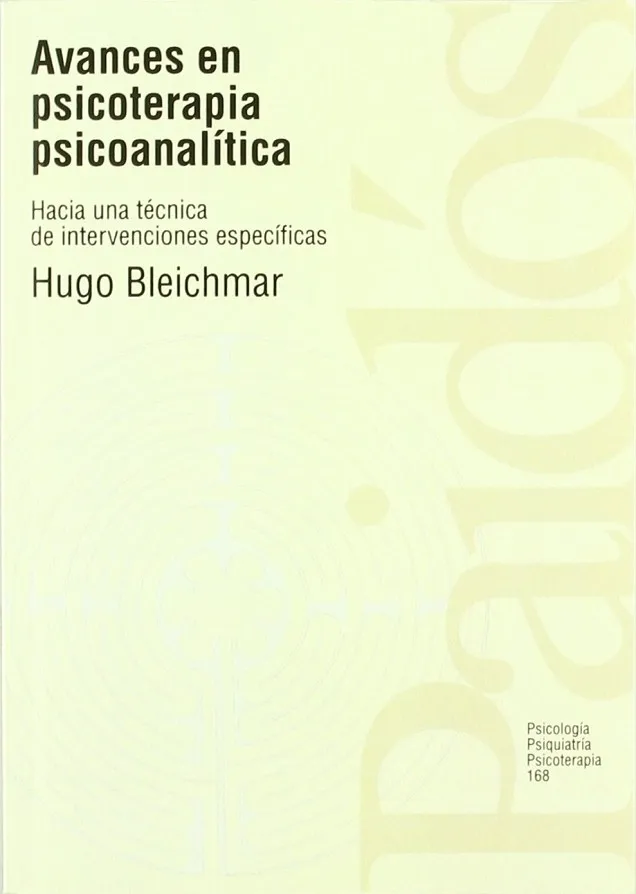 Avances en psicoterapia psicoanalítica
