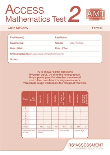 ACCESS MATHEMATICS TESTS (AMT) 2ED TEST 2 FORM B PK10