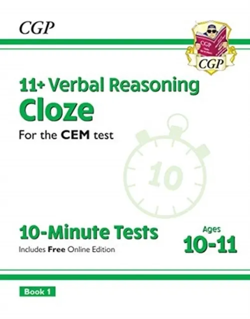 11+ CEM 10-MINUTE TESTS: VERBAL REASONING CLOZE - AGES 10-11 BOOK 1 (WITH ONLINE EDITION)
