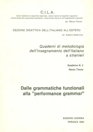 DALLE GRAMMATICHE FUNZIONALI ALLA PERFORMANCE GR.