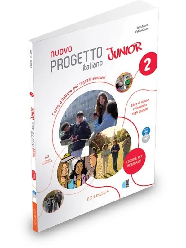 NUOVO PROGETTO ITALIANO JUNIOR 2 EDIZIONE PER INSEGNANTI + CD + DVD VIDEO