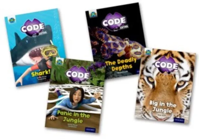 PROJECT X CODE EXTRA: GREEN BOOK BAND, OXFORD LEVEL 5: JUNGLE TRAIL AND SHARK DIVE, MIXED PACK OF 4