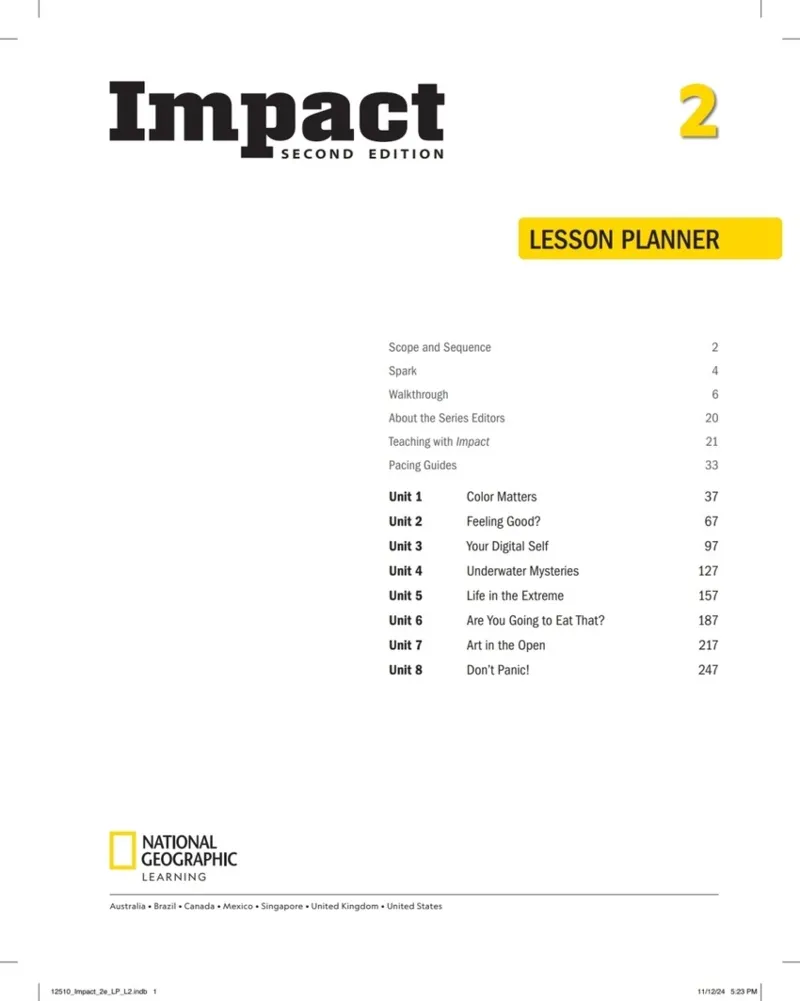 IMPACT 2E AME LESSON PLANNER 2