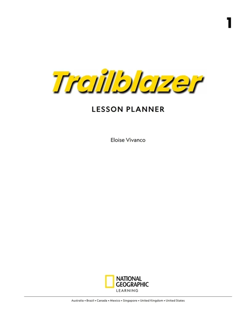 TRAILBLAZER LESSON PLANNER LEVEL 1