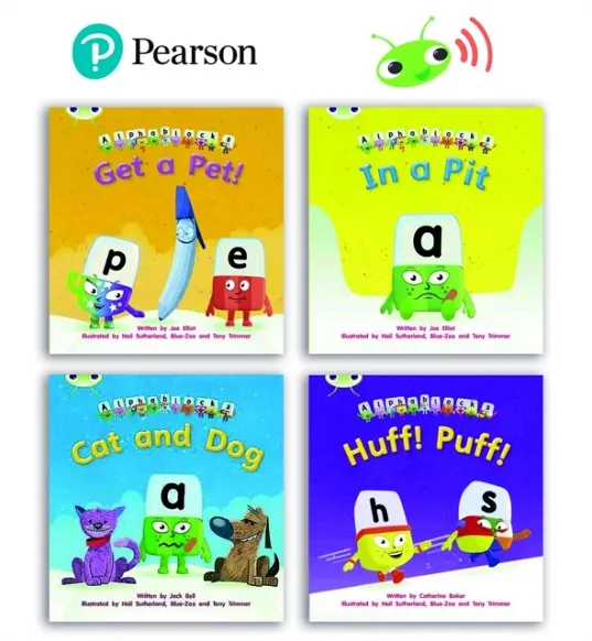 LEARN TO READ AT HOME WITH BUG CLUB PHONICS ALPHABLOCKS: PHASE 2 - RECEPTION TERM 1 (4 FICTION BOOKS) PACK B