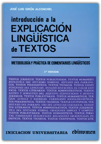 INTRODUCCION A LA EXPLICACION LINGUISTICA DE TEXTO