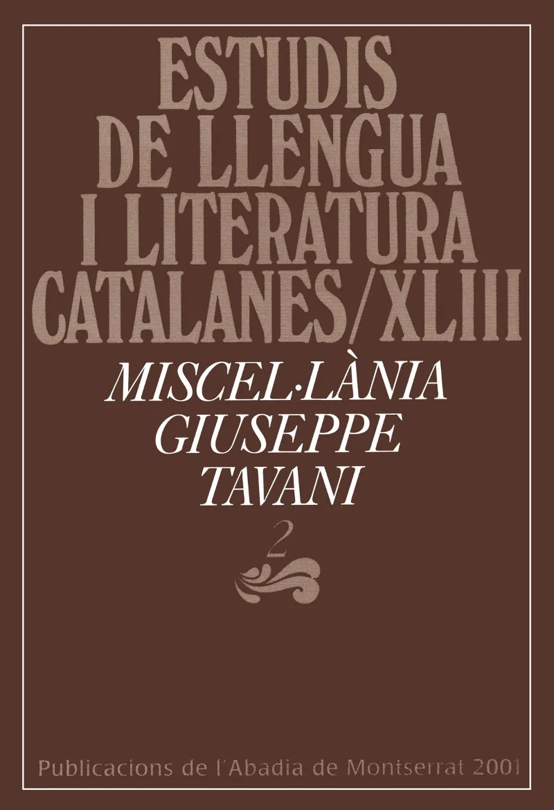 ESTUDIS DE LLENGUA I LITERATURA CALALANES XLIII