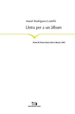 LLETRA PER A UN ALBUM