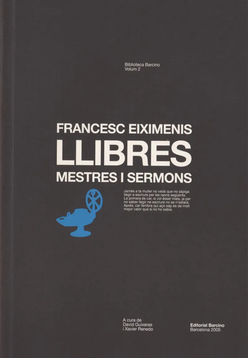 LLIBRES MESTRES I SERMONS FRANCESC EIXIMENIS