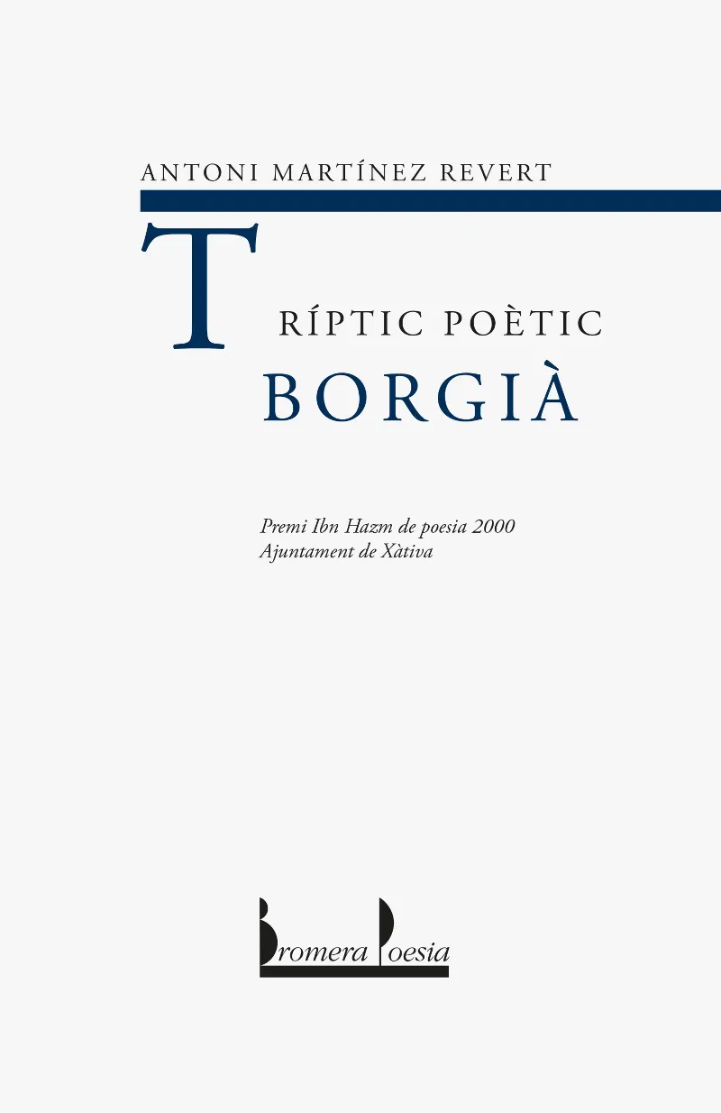 TRÍPTIC POÈTIC BORGIÀ