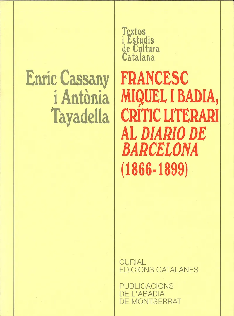 FRANCESC MIQUEL I BADIA CRITIC LITERARI AL DIARIO