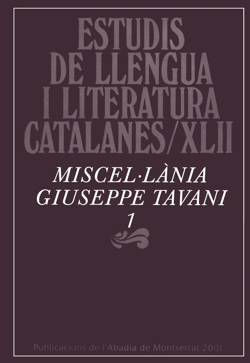 MISCELULANIA GIUSEPPE TAVANI 1 ESTUDIS DE LLENGUA