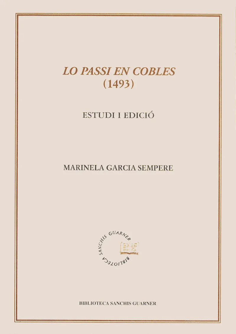 LO PASSI EN COBLES 1493 ESTUDI I EDICIO
