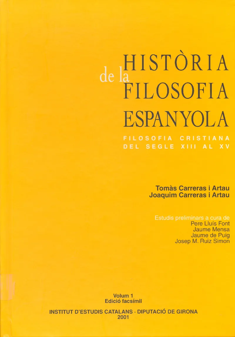 HISTORIA DE LA FILOSOFIA ESPANYOLA 2 VOLUMS