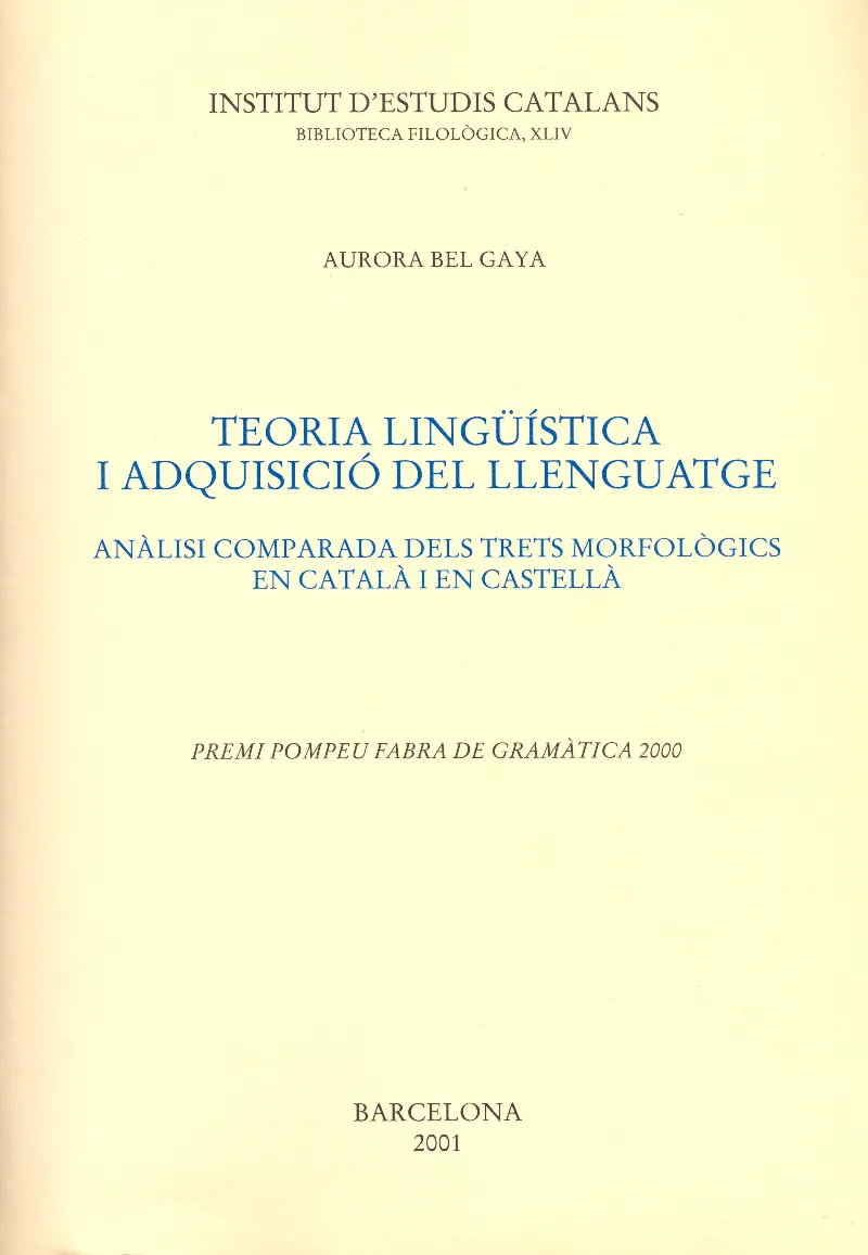 TEORIA LINGUISTICA I ADQUISICIO DEL LLENGUATGE