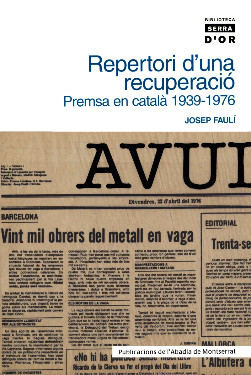 REPERTORI D'UNA RECUPERACIO -PREMSA EN CATALA 1939