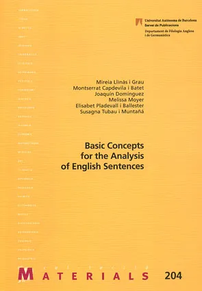 BASIC CONCEPTS FOR THE ANALYSIS OF ENGLISH SENTENC