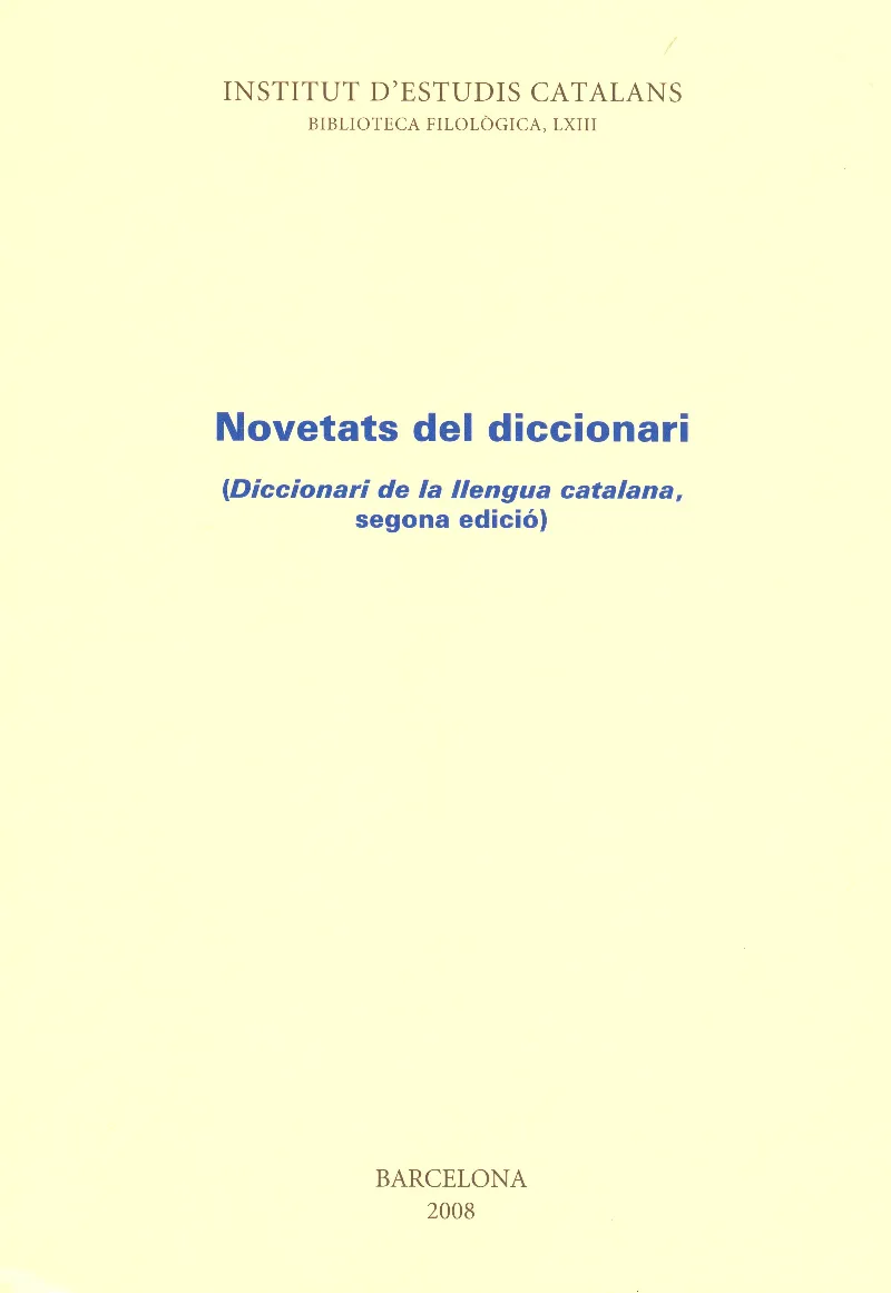 Novetats del diccionari