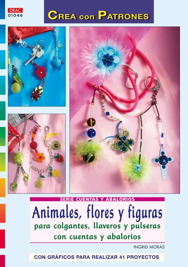 Serie Cuentas y Abalorios nº 46. ANIMALES FLORES Y FIGURAS PARA COLGANTES, LLAVEROS Y PULSERAS.