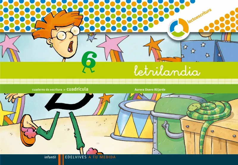 Letrilandia. Lectoescritura cuaderno 6 de escritura (Cuadricula)