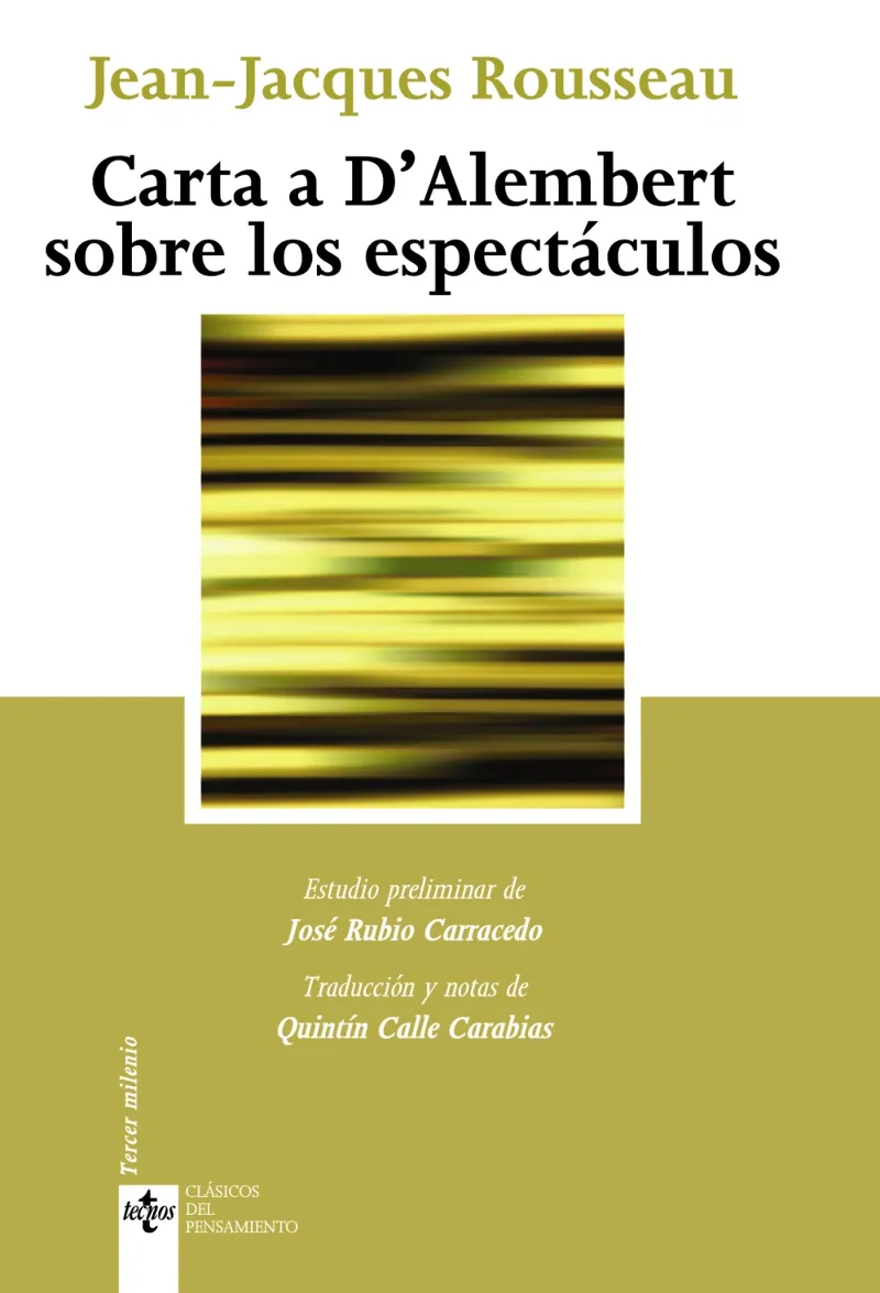 CARTA A D'ALEMBERT SOBRE LOS ESPECTACULOS